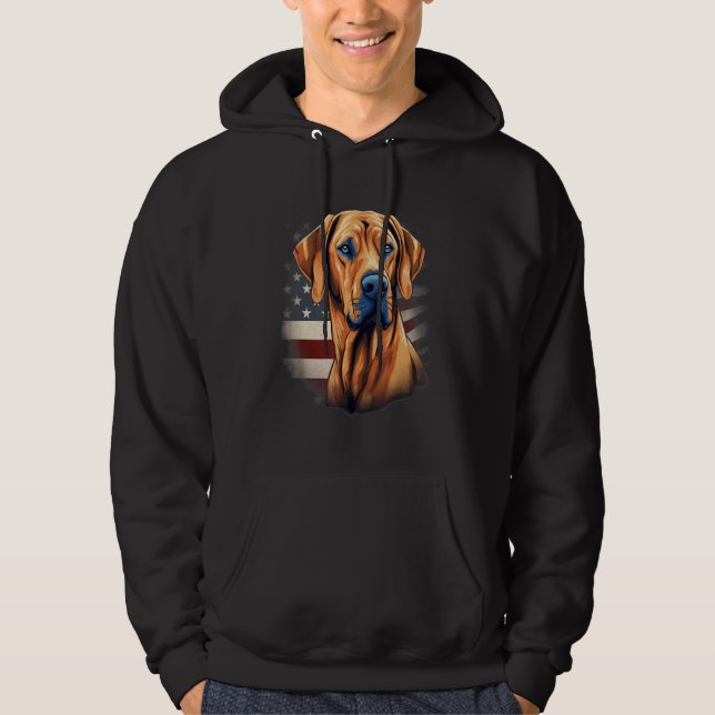 Sudadera 4th Of July US Flag Rhodesian Ridgeback Dog 1 (Anverso)