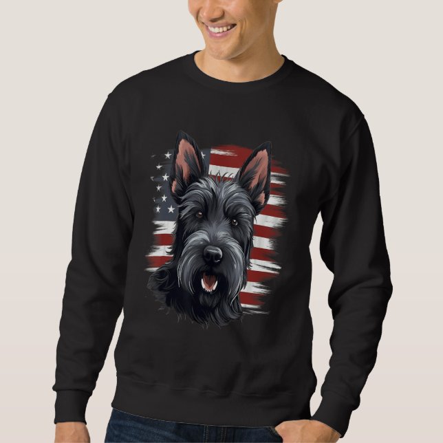 Sudadera 4th Of July US Flag Scottish Terrier Dog (Anverso)