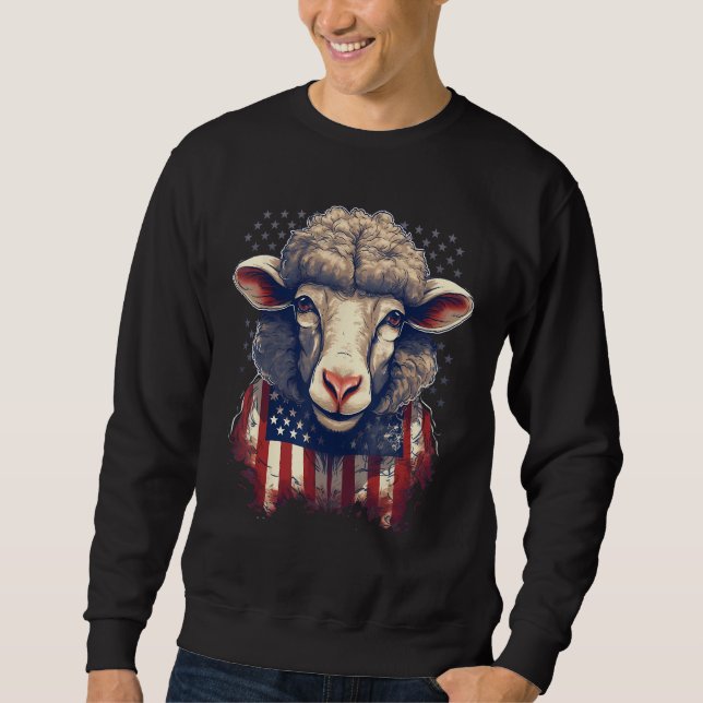 Sudadera 4th Of July US Flag Sheep 1 (Anverso)