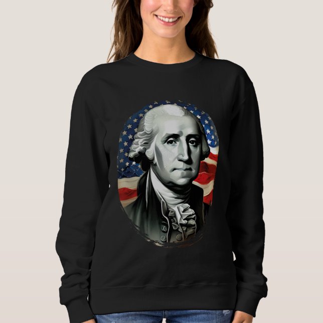 Sudadera 4th of July USA George Washington Painting On (Anverso)