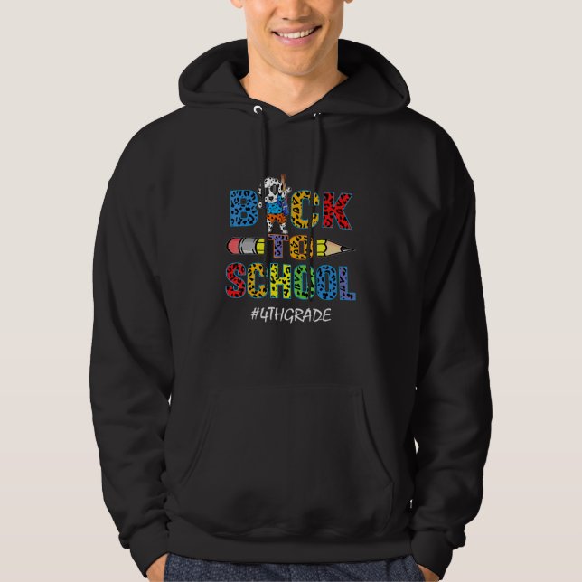 Sudadera 4to Grado Lindo Perro Dálmata Divertido De Vuelta  (Anverso)