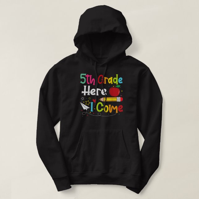 Sudadera 5º Grado Aquí Vuelvo El Profesor A La Escuela (Diseño del anverso)