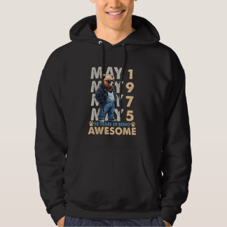 Sudadera 50.ª leyenda del oso de cumpleaños mayo de 1975 50