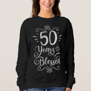 Sudadera 50.º cumpleaños 50 años Bendecido Jesús Religioso
