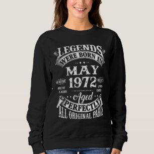 Sudadera 50.º Nacimiento De Leyendas En Mayo De 1972 50 Año