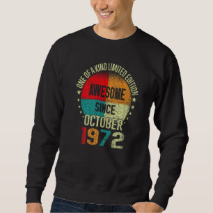 Sudadera 50 años asombrosos desde octubre de 1972 Vieja 50