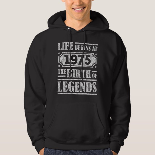 Sudadera 50 Años De Edad 1975 Nacimiento De Leyenda 50 Años (Anverso)