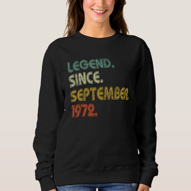 Sudadera 50 Years Old  Legend Since September 1972 50th Bir (Anverso)