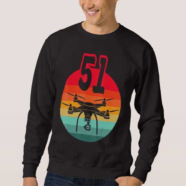 Sudadera 51 Aniversario I Drones Retro De Control Remoto Co (Anverso)