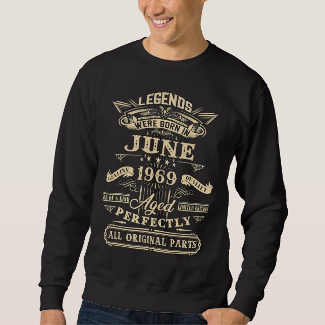 Sudadera 53º Cumpleaños De Leyendas Nacido En Junio De 1969 (Anverso)