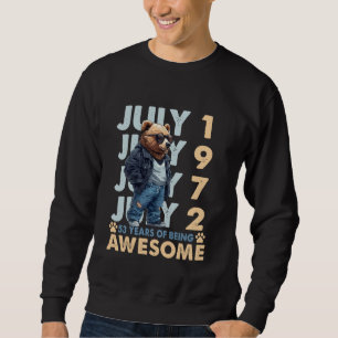 Sudadera 53.ª leyenda del oso de cumpleaños julio de 1972 5
