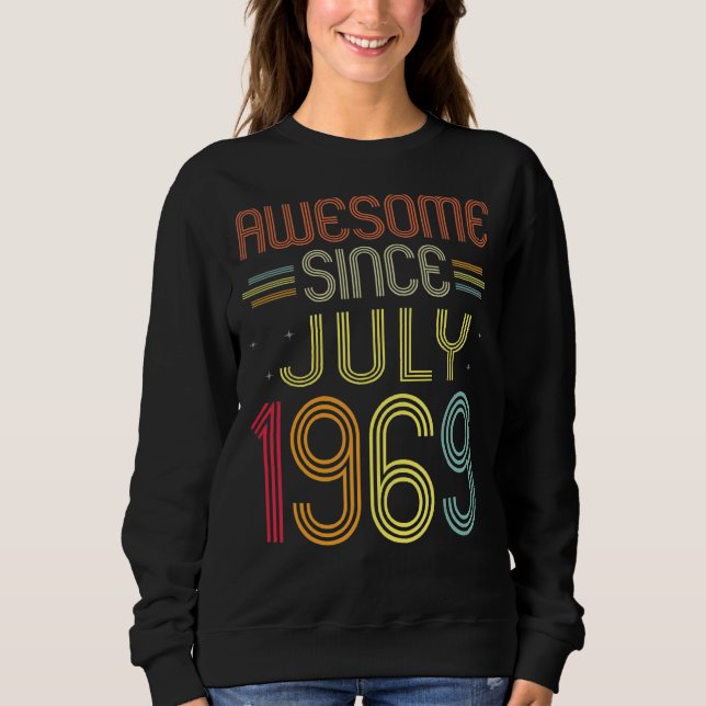 Sudadera 53.º cumpleaños increíble desde julio de 1969 53 a (Anverso)