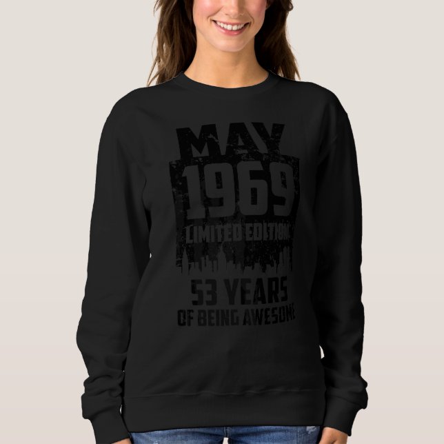 Sudadera 53 Años De Jubilación Desde Mayo De 1969 Vint (Anverso)