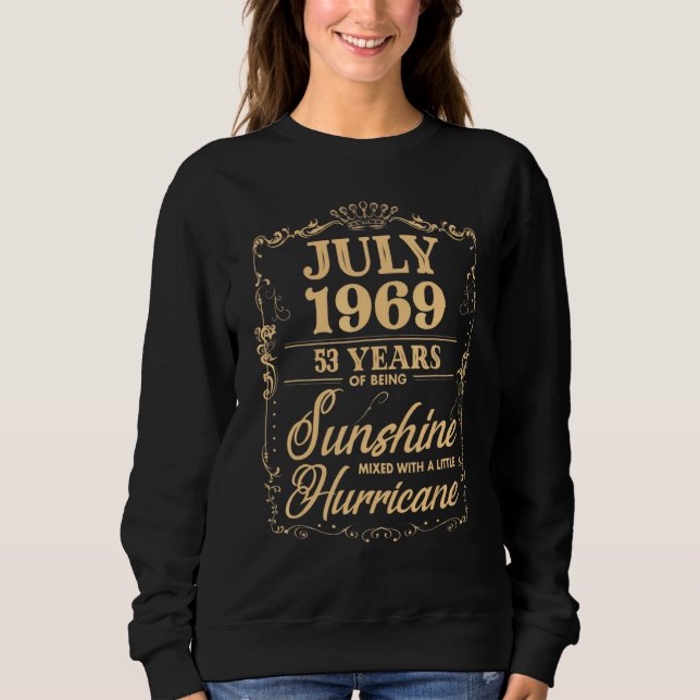 Sudadera 53° Cumpleaños De Su Hijo Nacido En Julio De 1969 (Anverso)