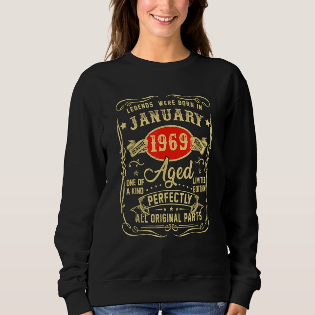 Sudadera 54º Cumpleaños De Leyendas Nacido En Enero De 1969 (Anverso)