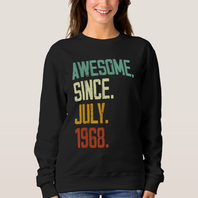 Sudadera 54º cumpleaños increíble desde julio de 1968 54 añ (Anverso)