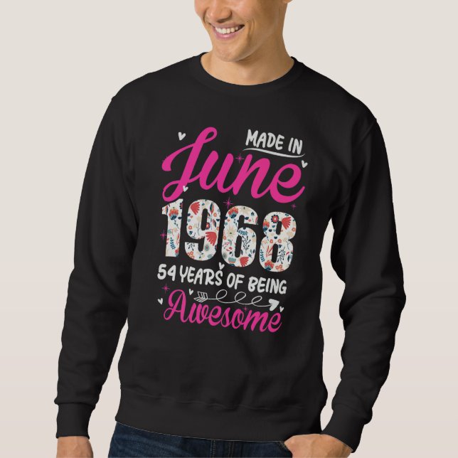 Sudadera 54.º cumpleaños increíble desde junio de 1968 (Anverso)
