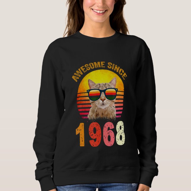Sudadera 54.º gato vintage desde 1968 (Anverso)