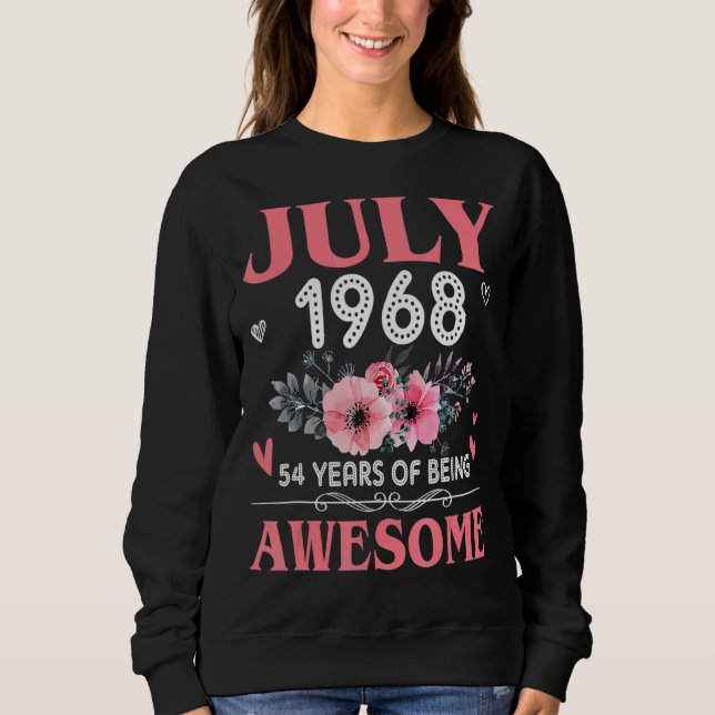 Sudadera 54 Años De Edad Realizada En Julio De 1968 54 Años (Anverso)