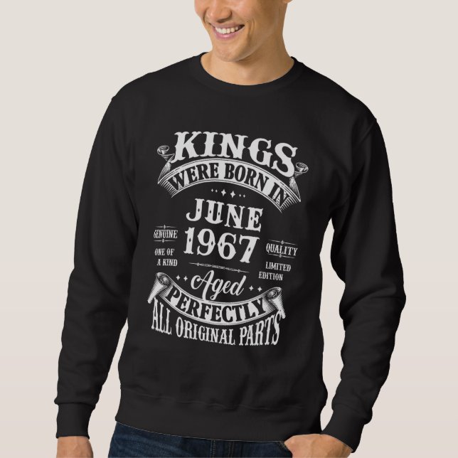 Sudadera 55ª Leyenda De Cumpleaños Nacida En Junio De 1967  (Anverso)
