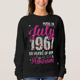 Sudadera 55.º cumpleaños increíble desde julio de 1967