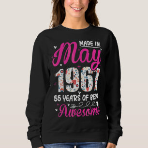 Sudadera 55.º cumpleaños increíble desde mayo de 1967