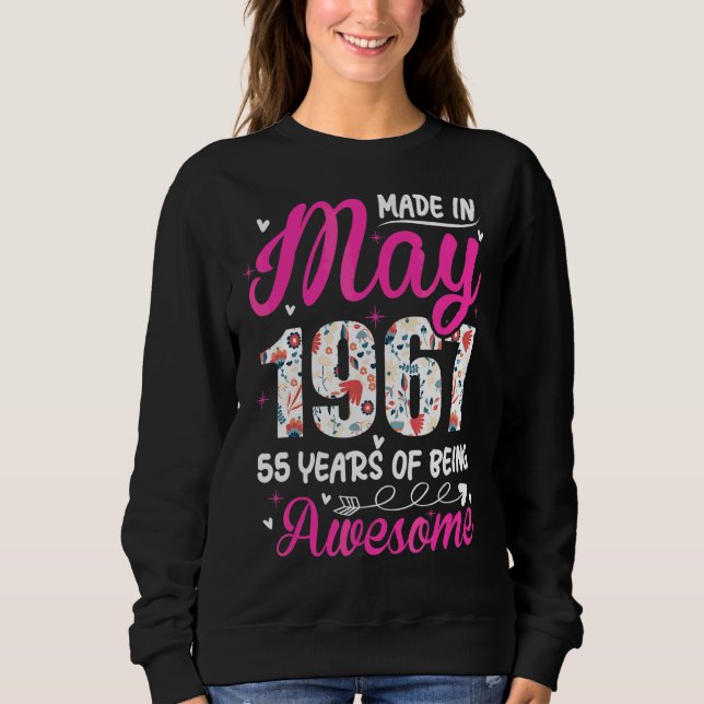 Sudadera 55.º cumpleaños increíble desde mayo de 1967 (Anverso)