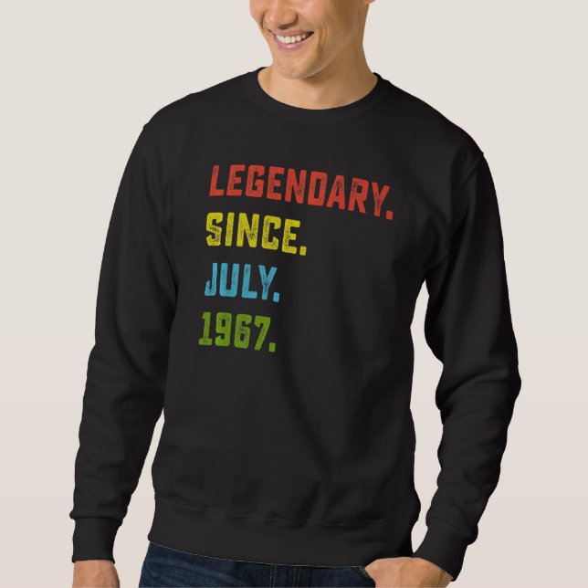 Sudadera 55.º cumpleaños legendario desde julio de 1967 55  (Anverso)
