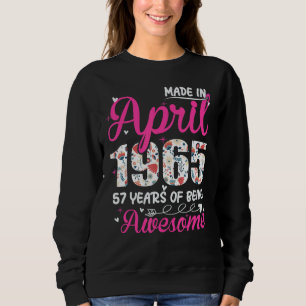 Sudadera 57.º cumpleaños increíble desde abril de 1965