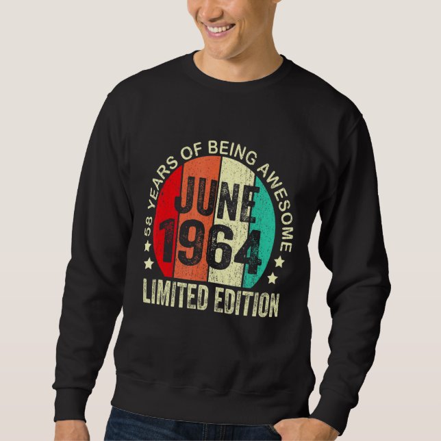 Sudadera 58 años Junio de 1964 58º cumpleaños (Anverso)