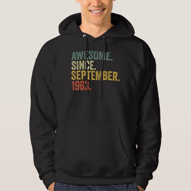 Sudadera 59.º cumpleaños increíble desde septiembre de 1963 (Anverso)