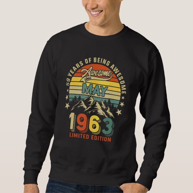 Sudadera 59 Años Aterradores Desde Mayo De 1963 Vint (Anverso)