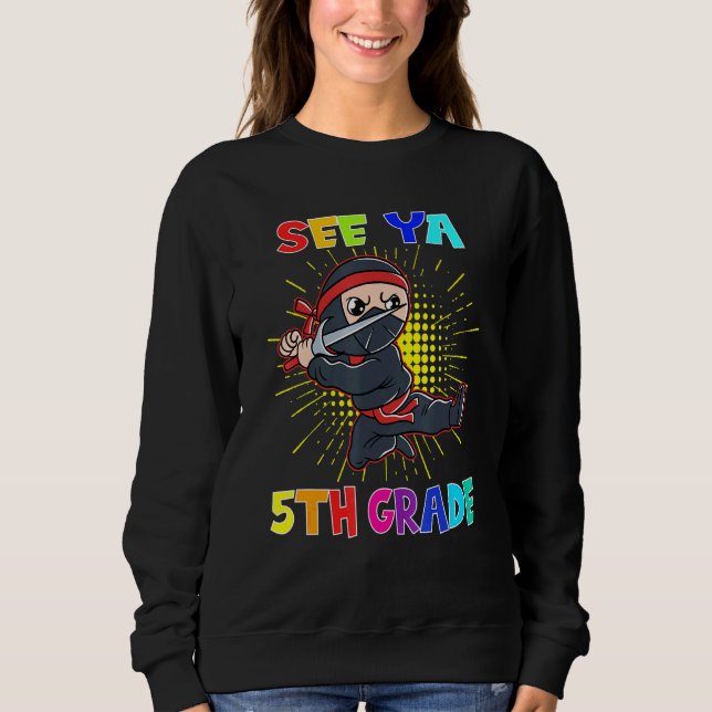 Sudadera 5.ª Graduación Para Niños Graduados Ninja (Anverso)