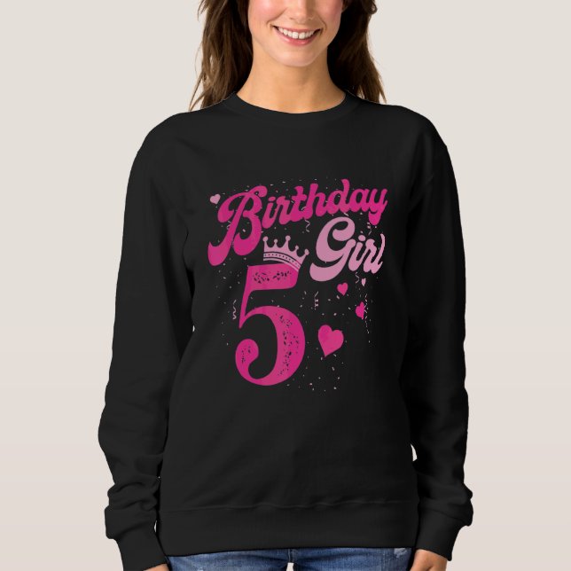Sudadera 5.º cumpleaños Chica Corona 5 años (Anverso)