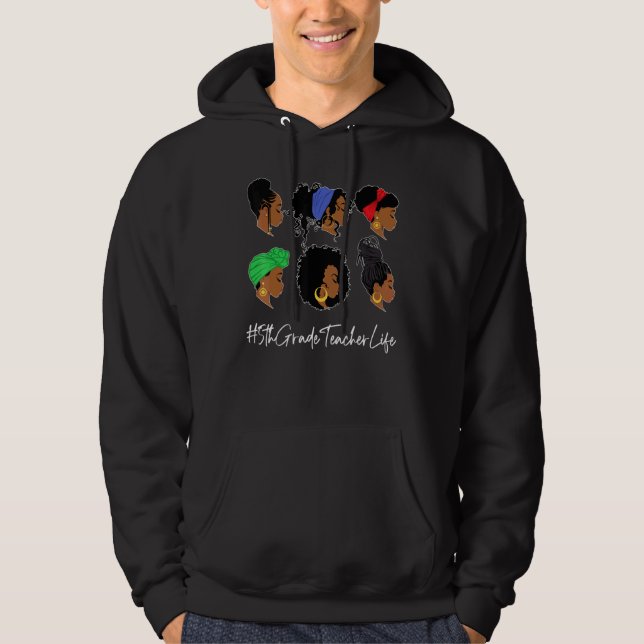 Sudadera 5.º curso de la vida de profesor afroamericano (Anverso)