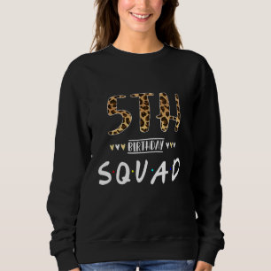 Sudadera 5 años de edad Leopard Floral 5 cumpleaños Plaza