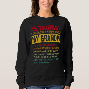 Sudadera 5 cosas que deberías saber sobre mi abuelo - Padre