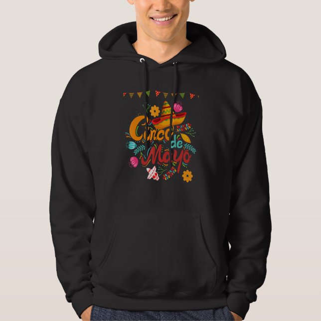 Sudadera 5 de Mayo Fiesta Tacos Nacho Mexican Sombrero Flor (Anverso)