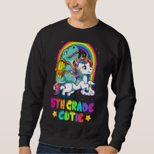 Sudadera 5° Grado De Dinosaurio Cutie De Regreso De Unicorn