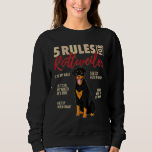 Sudadera 5 Reglas Para El Perro Rottweiler