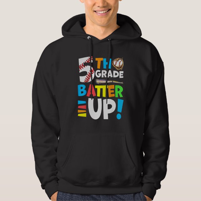 Sudadera 5th Grade Back To School Fifth Grade Batter Up Bas (Anverso)