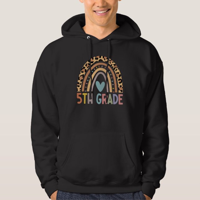Sudadera 5th grade Boho Rainbow Teacher Student Last Day Of (Anverso)