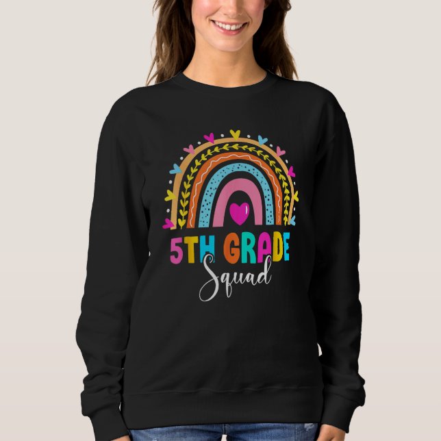 Sudadera 5th Grade Squad Back To School Rainbow Teachers Fi (Anverso)