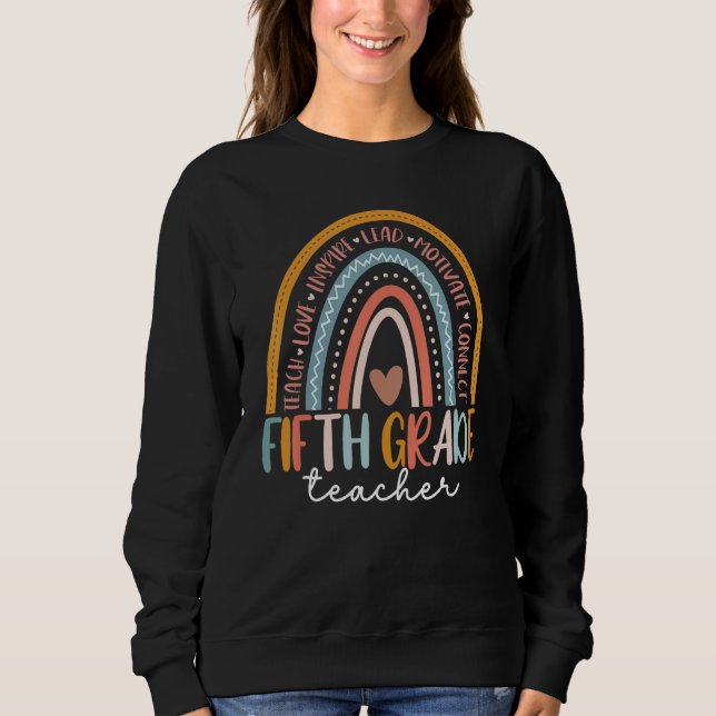 Sudadera 5th Grade Teacher Rainbow Team Fifth Grade Teacher (Anverso)