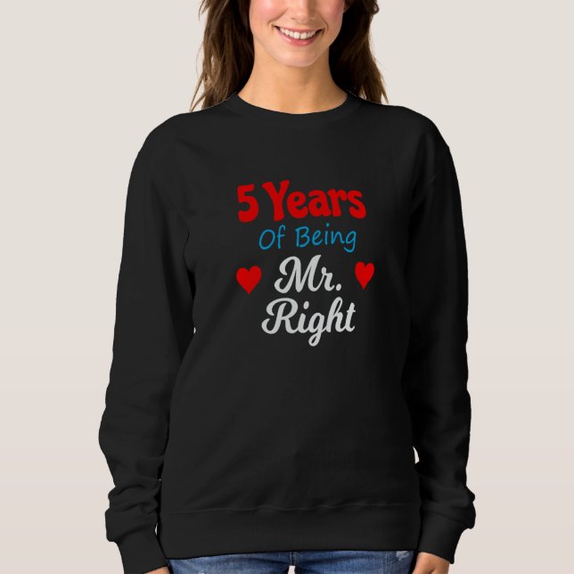 Sudadera 5th Wedding Anniversary for Men Him Mr Right Husba (Anverso)