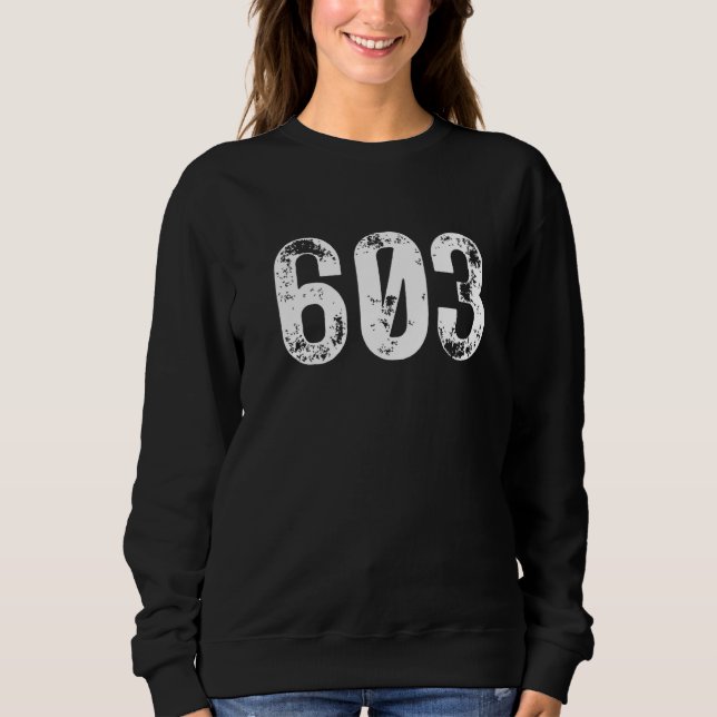 Sudadera 603 Area Code New Hampshire Mobile Telephone Area  (Anverso)