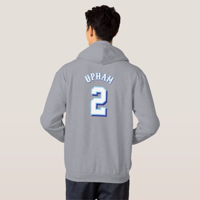 Sudadera 603 Riptide Hoodie masculino con nombre y número (Reverso completo)
