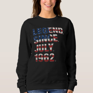 Sudadera 60.ª leyenda de cumpleaños desde julio de 1962 Ban