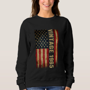 Sudadera 60.ª Vintage De Cumpleaños Nacida En 1965 Bandera