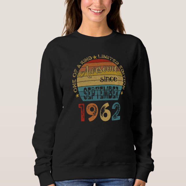 Sudadera 60.º cumpleaños increíble desde septiembre de 1962 (Anverso)
